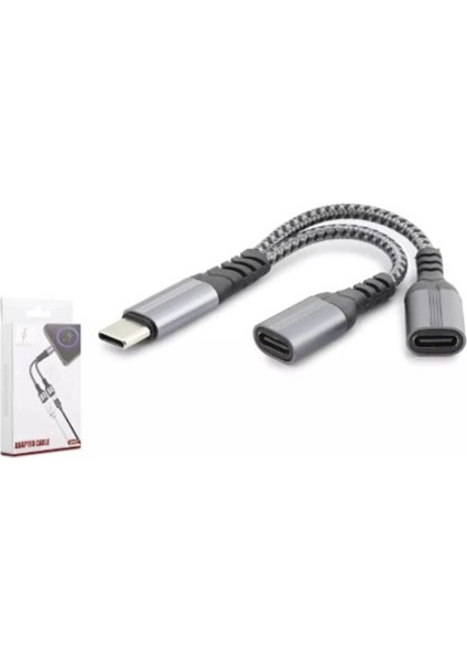 Hadron GJ-017 Type-C To 2-Type-C F Kablo Car Şarj 100W Siyah