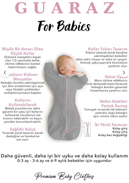 %100 Organik Pamuk Yumuşacık Dokulu Bebek Kundak - Eldiven Manşetli Fermuarlı Uyku Tulumu fiyatları