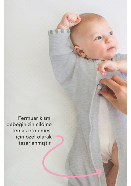 %100 Organik Pamuk Yumuşacık Dokulu Bebek Kundak - Eldiven Manşetli Fermuarlı Uyku Tulumu modelleri