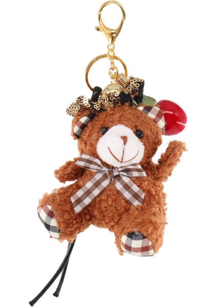 Anahtarlık Çanta Charm. Ayna Süsü.çanta Aksesuarı.anahtarlık Peluş Ayıcık Örme Ip Kiraz Çanta Charmı
