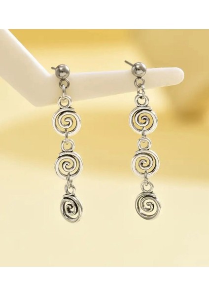 Spiral Rodyum Kaplama Küpe