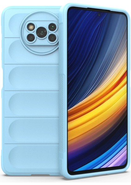 Xiaomi Pocophone X3 Kılıf Optimum Silikon - Sky Blue Arbkd