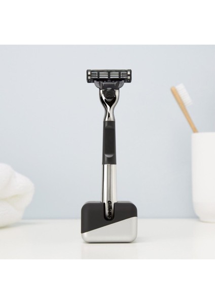 Krom Kaplamalı Tıraş Makinesi ve Standı Beyaz