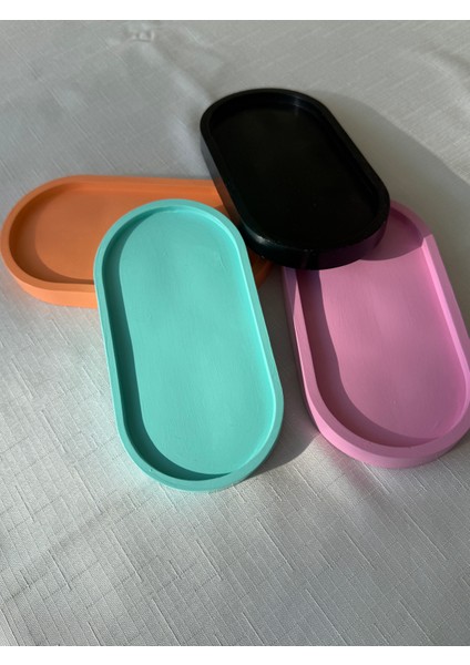 El Yapımı Siyah Oval Takı & Sunum Tabağı