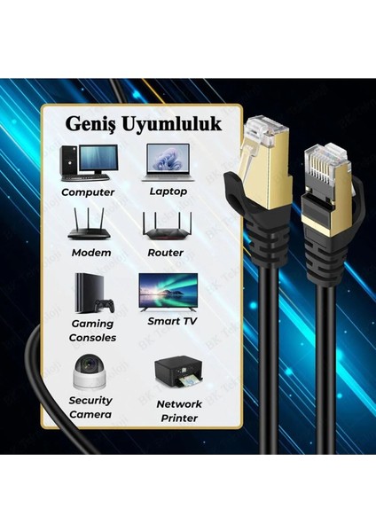 10 Metre 10MT Yeni Nesil RJ45 Kablo CAT7U/FTP Altın Kaplama Korumalı 10 Gigabit/s Ağ Lan Ethernet Kablosu 600 Mhz Premium Metal Zırhlı RJ45 Kablo modelleri