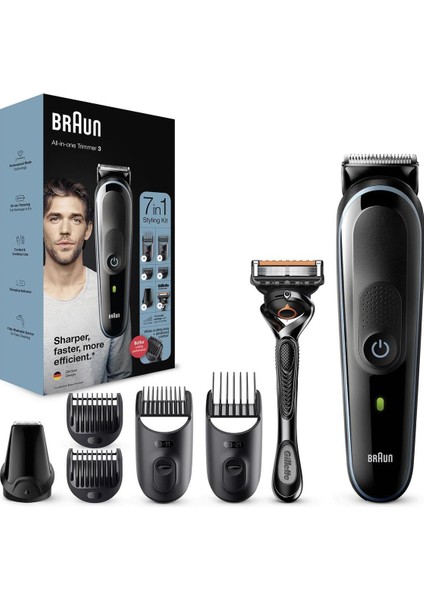 Erkek Bakım Seti 7'li Şekillendirici Siyah