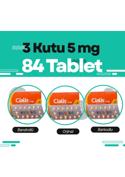 Çialis 5 Mg Orjinal 28 Tadal Tablet Constrain - 3 Kutu 84 Adet Ciâlîs_s Hap