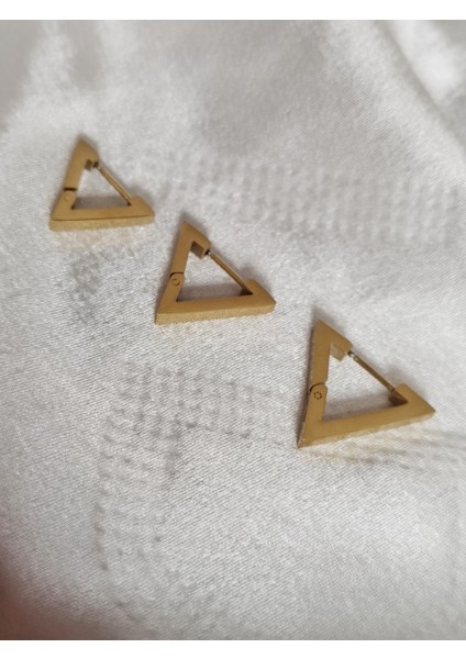 Ladybirdbujiteri 3'lü Üçgen Model Çelik Küpe Seti modelleri