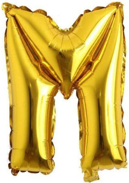 Altın Renkli Balon M Harfi, Şık ve Parlak Dekorasyon Için Ideal Seçenek