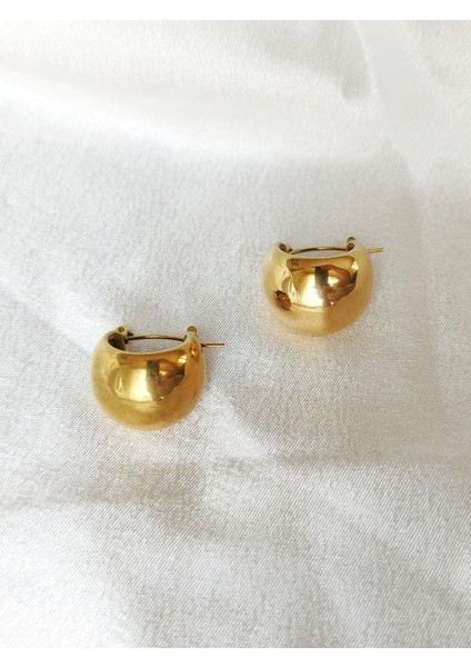 Ladybirdbujiteri Orta Boy Bombeli Halka Çelik Küpe fırsatları