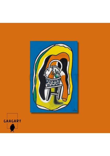 Tekli Dikey Kanvas Tablo Ünlü Eserler Fernand Leger Composition Au Panier modelleri