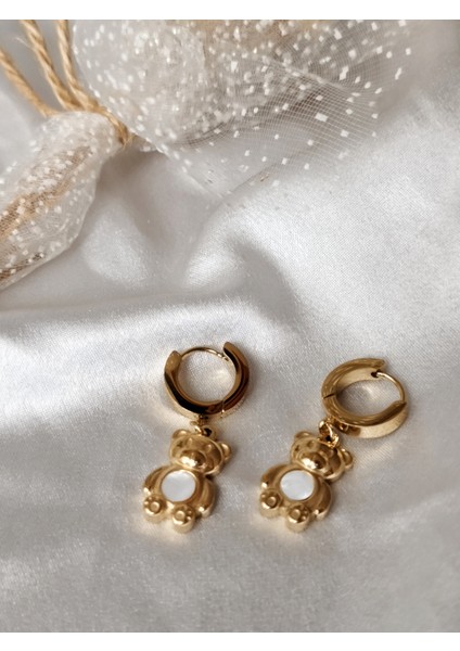 Ladybirdbujiteri Teddy Ayıcık Model Sallantılı Çelik Küpe fırsatları