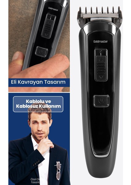 Civan GM-7184 Erkek Bakım Seti Şarjlı 60 dk Kuru Kullanım Paslanmaz Çelik Bıçak ve Çoklu Başlık