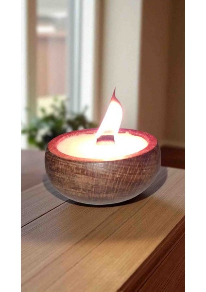Lavanta Kokulu Doğal Soya Wax Mum – Çıra Fitilli, Ahşap Kase (9x4 Cm) modelleri