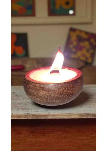 Lavanta Kokulu Doğal Soya Wax Mum – Çıra Fitilli, Ahşap Kase (9x4 Cm) fırsatları