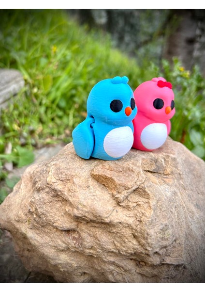 Kuş -"sevgili Kuşlar" Aşkın ve Sadakatin Simgesi🐦💙💕 3D Hareketli Organik Oyuncak - Model Orta Boy