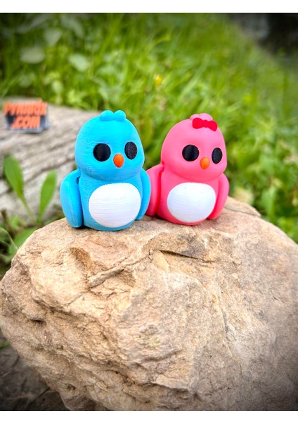 Kuş -"sevgili Kuşlar" Aşkın ve Sadakatin Simgesi🐦💙💕 3D Hareketli Organik Oyuncak - Model Orta Boy