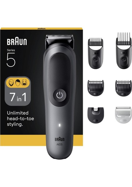 7'li Çok Fonksiyonlu Erkek Tıraş Seti Bıçak ve Vücut Tıraşı AIO5520