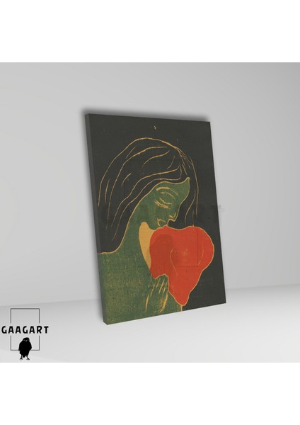 Tekli Dikey Kanvas Tablo Ünlü Eserler Edvard Munch-Das Herz fiyatları