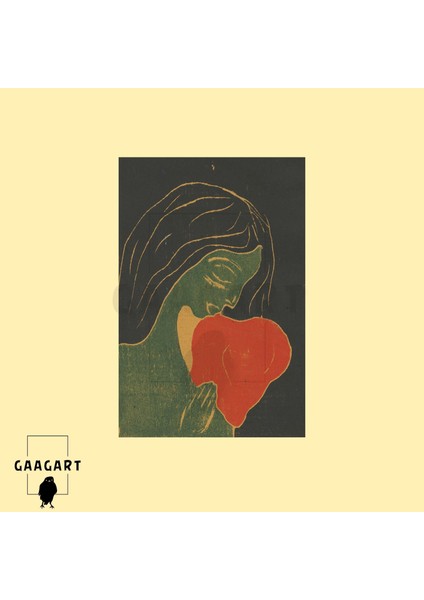 Tekli Dikey Kanvas Tablo Ünlü Eserler Edvard Munch-Das Herz modelleri