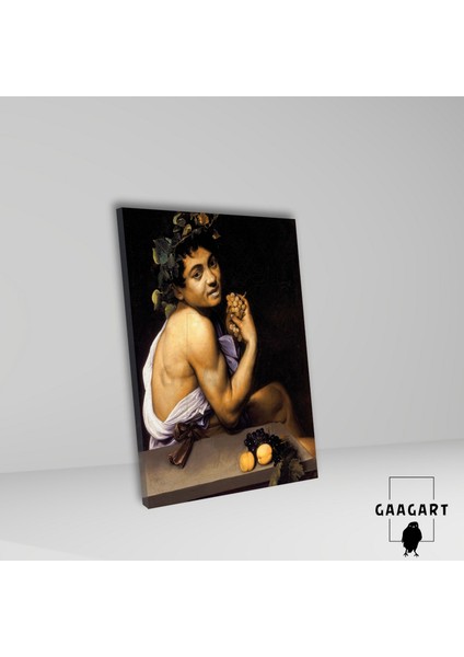 Tekli Dikey Kanvas Tablo Ünlü Eserler Caravaggio Genç Hasta Bacchus fiyatları