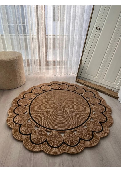 Jüt Hasır Halı Kilim Paspas Papatya Modeli