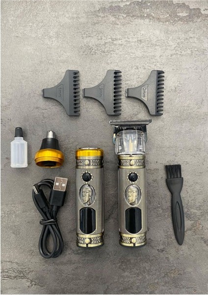 Dijital 3'lü Erkek Bakım Seti Sakal Burun Kılı Traş Makinesi 3 In 1 Pro Model