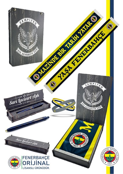 Orijinal Lisanslı Mazinde Bir Tarih Yatar Saten Şal Atkı + Uçlu Kalem + Bileklik Set Hediyelik Ahşap Kutulu