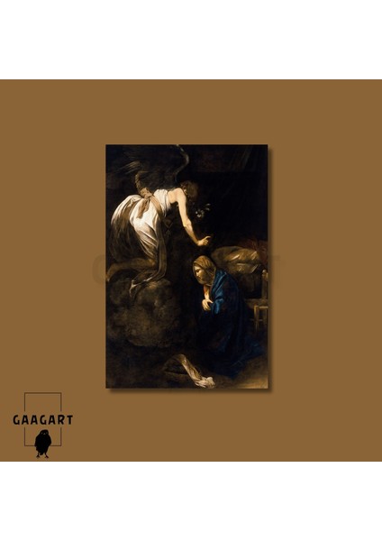Tekli Dikey Kanvas Tablo Ünlü Eserler Caravaggio The Annunciation modelleri