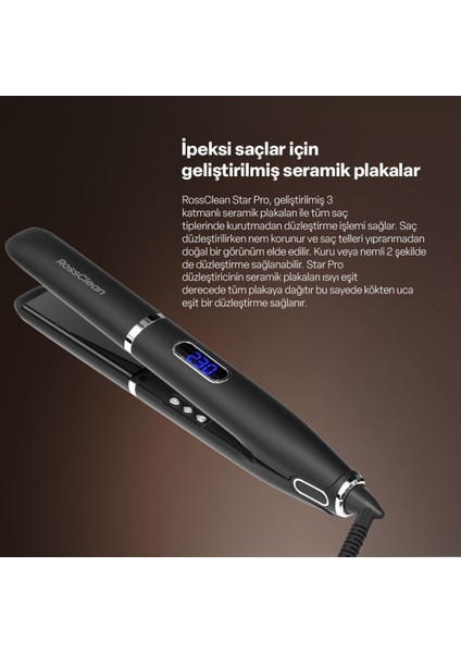 LED Ekranlı 2'li Saç Düzleştirici, Siyah, Garantili, Kullanışlı ve Şık Tasarım modelleri