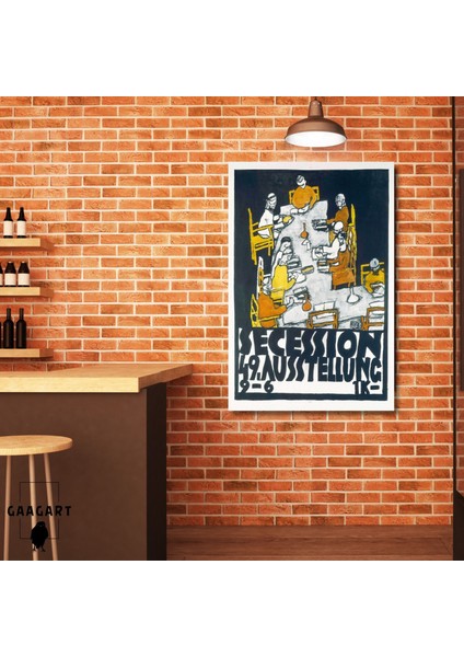 Tekli Dikey Kanvas Tablo Ünlü Eserler Egon Schiele-Secession Ausstellung