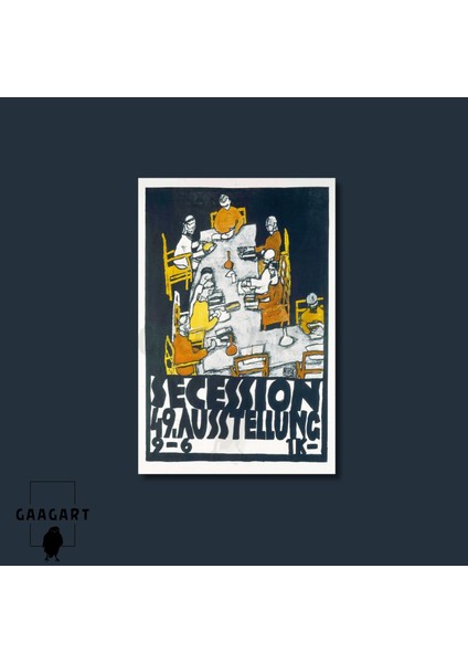 Tekli Dikey Kanvas Tablo Ünlü Eserler Egon Schiele-Secession Ausstellung modelleri