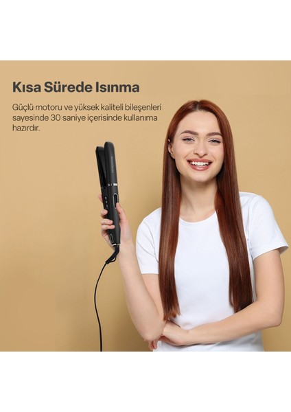 LED Ekranlı 2'li Saç Düzleştirici, Siyah, Garantili, Kullanışlı ve Şık Tasarım indirimleri
