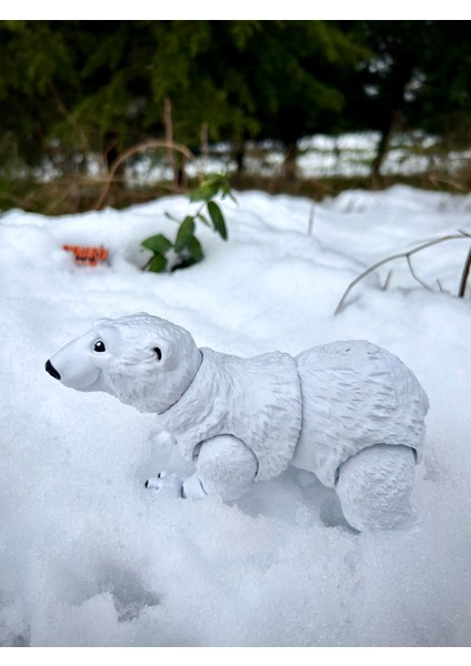 Kutup Ayısı – Buzulların Beyaz Muhafızı!🐻‍❄️❄️3d Hareketli Organik Oyuncak - Büyük Boy Vıp Versiyon