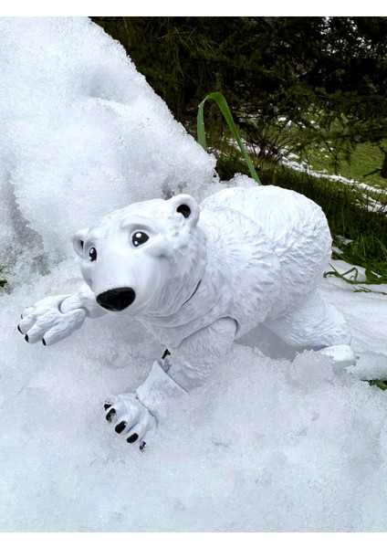 Kutup Ayısı – Buzulların Beyaz Muhafızı!🐻‍❄️❄️3d Hareketli Organik Oyuncak - Büyük Boy Vıp Versiyon