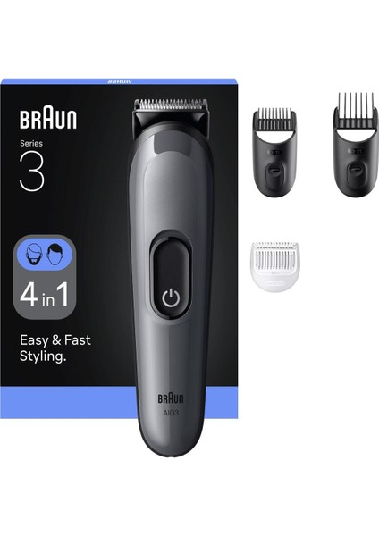 Çok Fonksiyonlu 4'ü 1 Arada Tıraş Kiti Keskin Bıçak 14 Uzunluk Gri