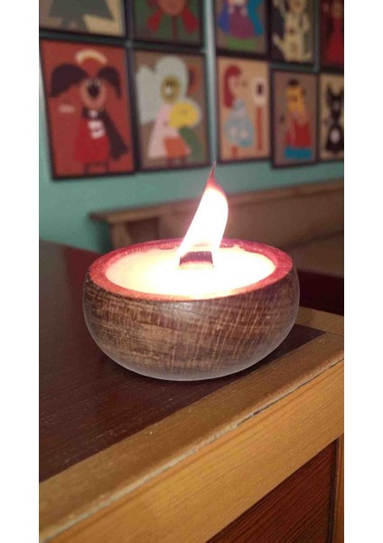 Vanilya Kokulu Doğal Soya Wax Mum – Çıra Fitilli, Ahşap Kase (9x4 Cm) fiyatları