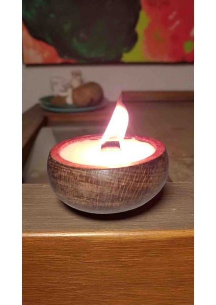 Vanilya Kokulu Doğal Soya Wax Mum – Çıra Fitilli, Ahşap Kase (9x4 Cm) modelleri