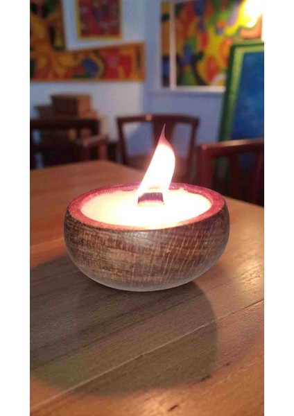 Vanilya Kokulu Doğal Soya Wax Mum – Çıra Fitilli, Ahşap Kase (9x4 Cm) indirimleri