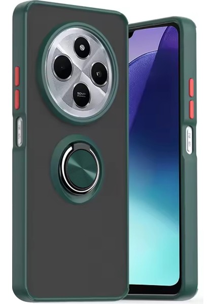 Xiaomi Redmi 14C Kılıf Montreal Yüzüklü Silikon Kapak - Yeşil Arbkd