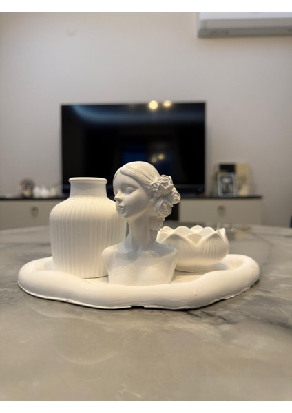 Taş Tozu Vazo Lotus Mumluk Dekoratif/Aksesuar Set modelleri