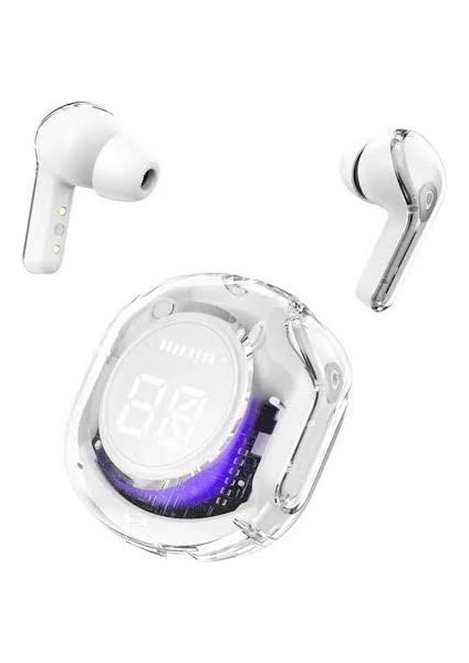 Ultrapods Pro Bluetooth 5.3 Kablosuz Kulaklık – Dijital Ekranlı, Şeffaf Tasarım, Ipx4 Suya Dayanıklı"