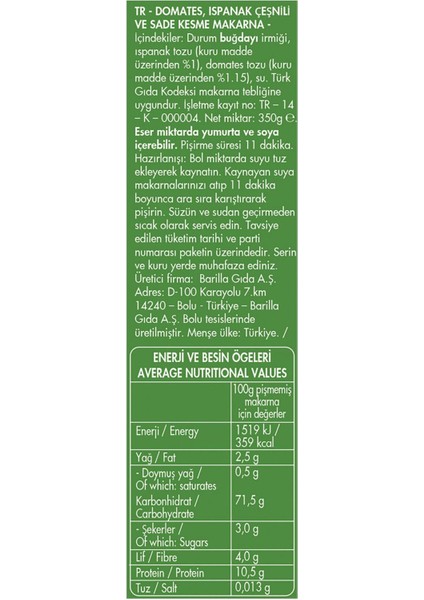 Sebzeli Burgu Makarna 350 Gr. x 2 Adet modelleri