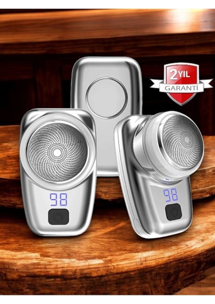 Kablosuz Şık Tıraş Aleti Paslanmaz Çelik Bıçaklı Gri