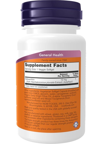 Triple Strength Astaxanthin 12 Mg Brain Health*, Helps Manage Eye Strain 60 Veggie Softgels fiyatları