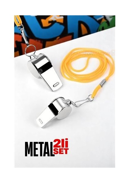 Turk Metal Düdük - Spor Düdüğü - Hakem Düdüğü Metal Deprem Düdüğü 2 Li - CHT2317-5576
