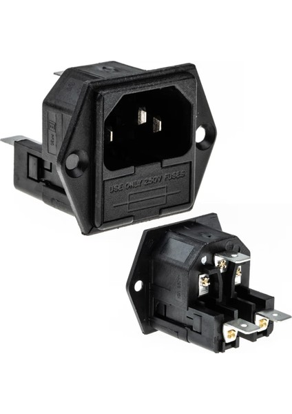 IC-213B Power Şase Çift Fuseli Kulaklı C14 (4767) - CHT6124-4793