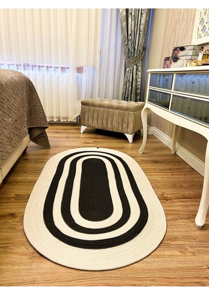 Jüt Halı Kilim Paspas Oval Model Özel Tasarım