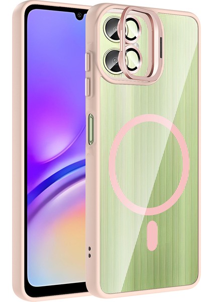 Samsung Galaxy A06 Kılıf Standlı ve Kamera Lens Hediyeli Kablosuz Şarj Özellikli Etro Kapak