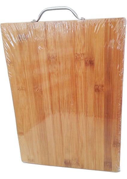 Ahşap Koyu Bambu Kesim Panosu Metal Kulplu (4767) - CHT2654-4599